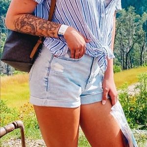 American eagle high rise mom shorts, distressed, size 2